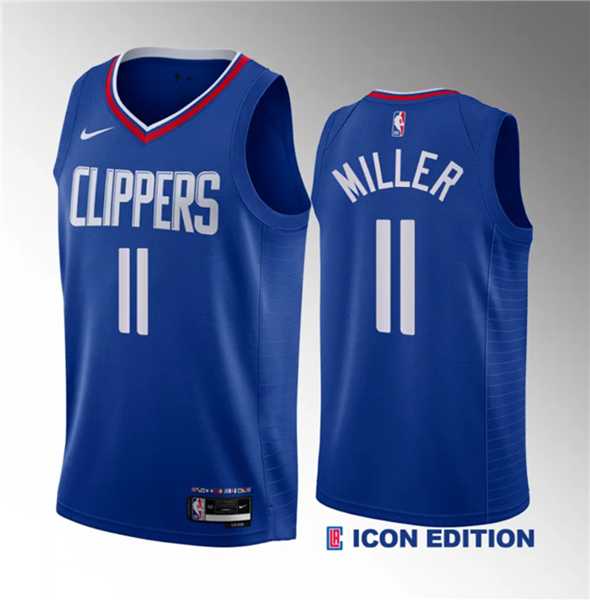 Mens Los Angeles Clippers #11 Jordan Miller Blue 2023 Draft Icon Edition Stitched Jersey Dzhi